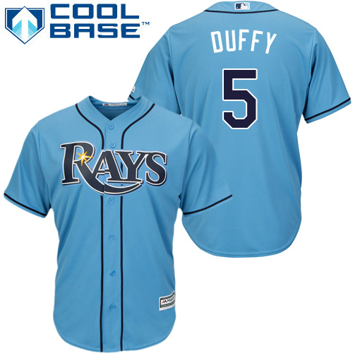 Rays #5 Matt Duffy Light Blue Cool Base Stitched Youth MLB Jersey