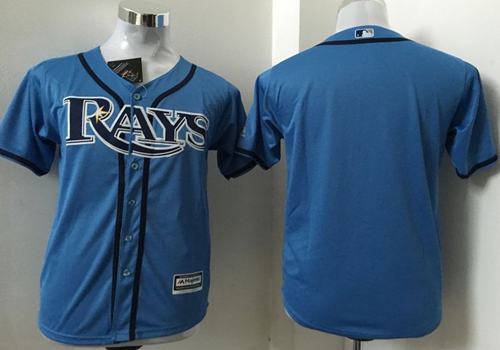 Rays Blank Light Blue Cool Base Stitched Youth MLB Jersey