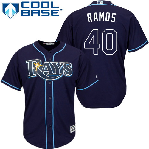 Rays #40 Wilson Ramos Dark Blue Cool Base Stitched Youth MLB Jersey
