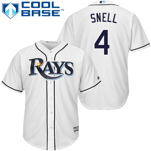 Rays #4 Blake Snell White Cool Base Stitched Youth MLB Jersey