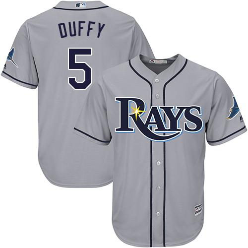 Rays #5 Matt Duffy Grey Cool Base Stitched Youth MLB Jersey