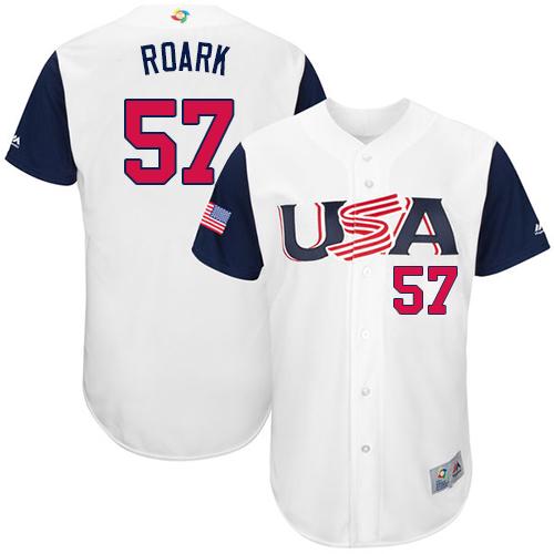 Team USA #57 Tanner Roark White 2017 World MLB Classic Authentic Stitched Youth MLB Jersey