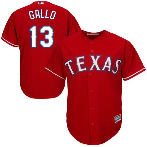 Rangers #13 Joey Gallo Red Cool Base Stitched Youth MLB Jersey