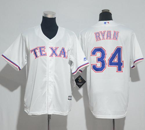Rangers #34 Nolan Ryan White Cool Base Stitched Youth MLB Jersey