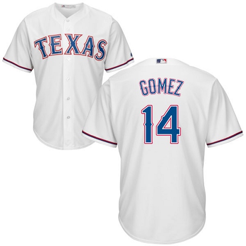 Rangers #14 Carlos Gomez White Cool Base Stitched Youth MLB Jersey