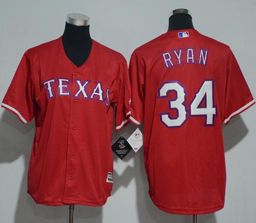Rangers #34 Nolan Ryan Red Cool Base Stitched Youth MLB Jersey