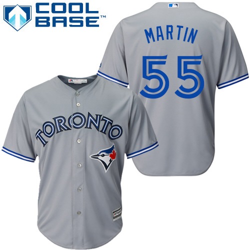 Blue Jays #55 Russell Martin Grey Cool Base Stitched Youth MLB Jersey