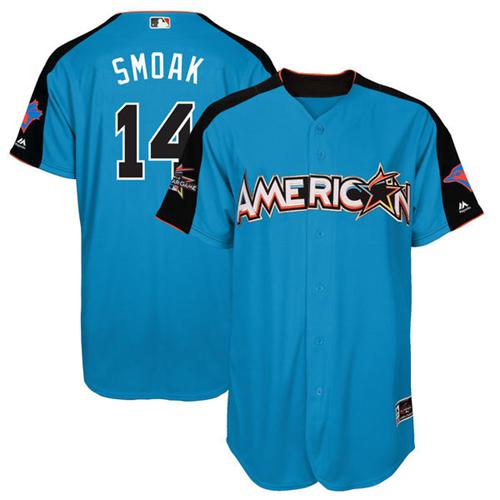 Blue Jays #14 Justin Smoak Blue 2017 All-Star American League Stitched Youth MLB Jersey