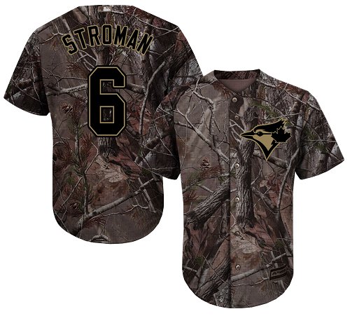 Blue Jays #6 Marcus Stroman Camo Realtree Collection Cool Base Stitched Youth MLB Jersey