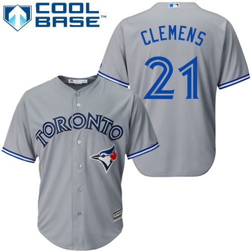 Blue Jays #21 Roger Clemens Grey Cool Base Stitched Youth MLB Jersey