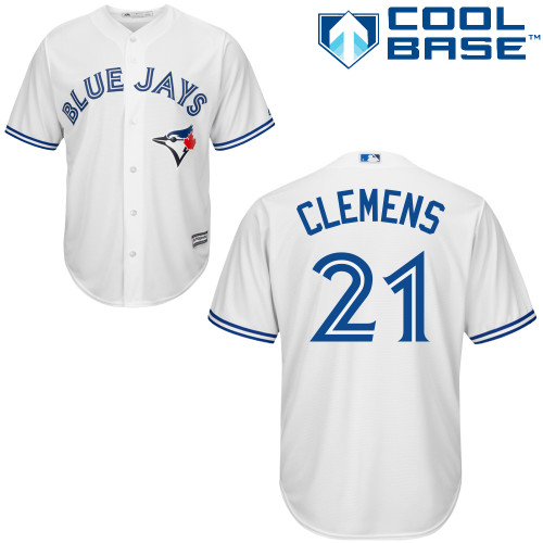 Blue Jays #21 Roger Clemens White Cool Base Stitched Youth MLB Jersey