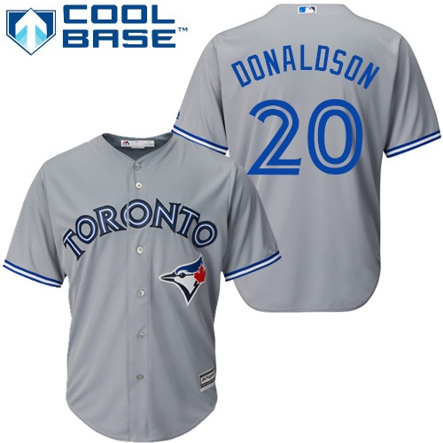 Blue Jays #20 Josh Donaldson Grey Cool Base Stitched Youth MLB Jersey