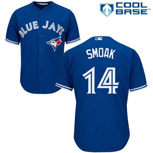 Blue Jays #14 Justin Smoak Blue Cool Base Stitched Youth MLB Jersey