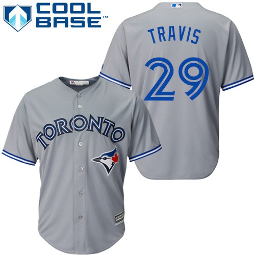 Blue Jays #29 Devon Travis Grey Cool Base Stitched Youth MLB Jersey