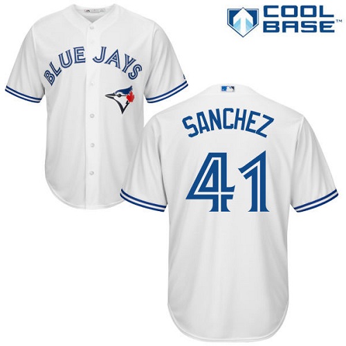 Blue Jays #41 Aaron Sanchez White Cool Base Stitched Youth MLB Jersey