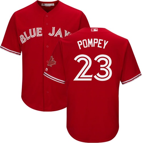 Blue Jays #23 Dalton Pompey Red Cool Base Canada Day Stitched Youth MLB Jersey