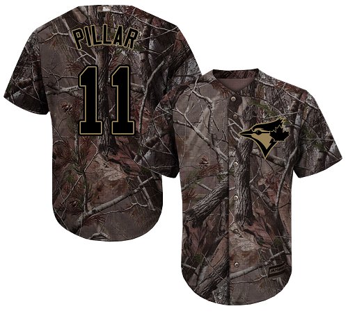Blue Jays #11 Kevin Pillar Camo Realtree Collection Cool Base Stitched Youth MLB Jersey