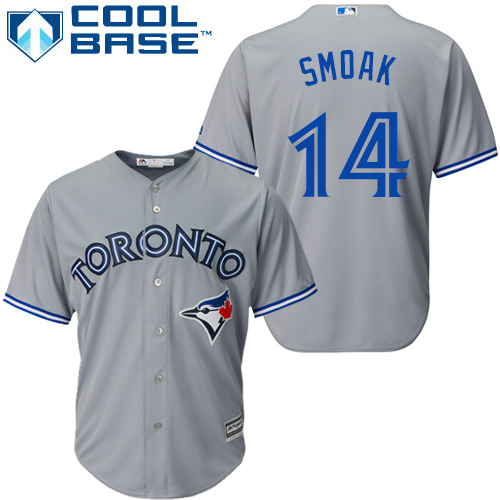 Blue Jays #14 Justin Smoak Grey Cool Base Stitched Youth MLB Jersey