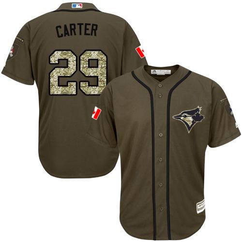 Blue Jays #29 Joe Carter Green Salute to Service Stitched Youth MLB Jersey