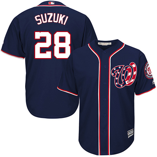 Nationals #28 Kurt Suzuki Navy Blue New Cool Base Stitched Youth MLB Jersey