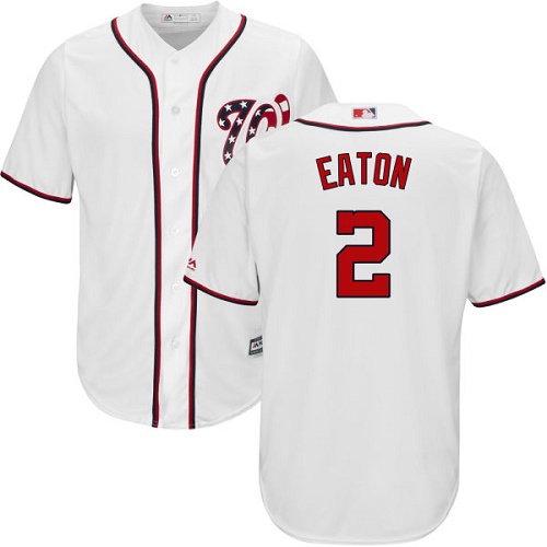 Nationals #2 Adam Eaton White Cool Base Stitched Youth MLB Jersey