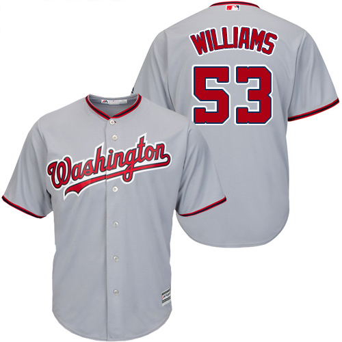 Nationals #53 Austen Williams Grey New Cool Base Stitched Youth MLB Jersey