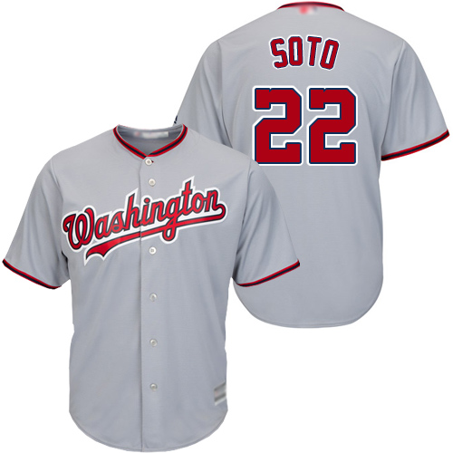 Nationals #22 Juan Soto Grey Cool Base Stitched Youth MLB Jersey