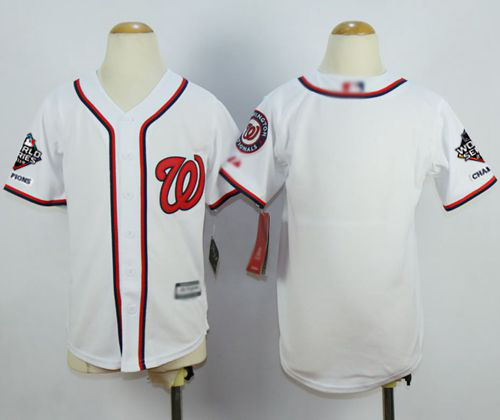 Nationals Blank White Cool Base 2019 World Series Champions Stitched Youth MLB Jersey