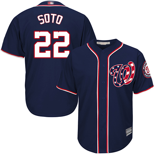 Nationals #22 Juan Soto Blue Cool Base Stitched Youth MLB Jersey