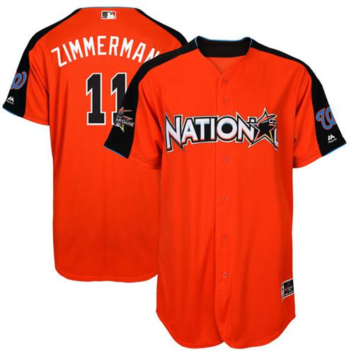 Nationals #11 Ryan Zimmerman Orange 2017 All-Star National League Stitched Youth MLB Jersey