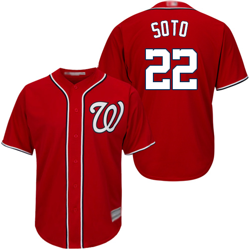Nationals #22 Juan Soto Red Cool Base Stitched Youth MLB Jersey