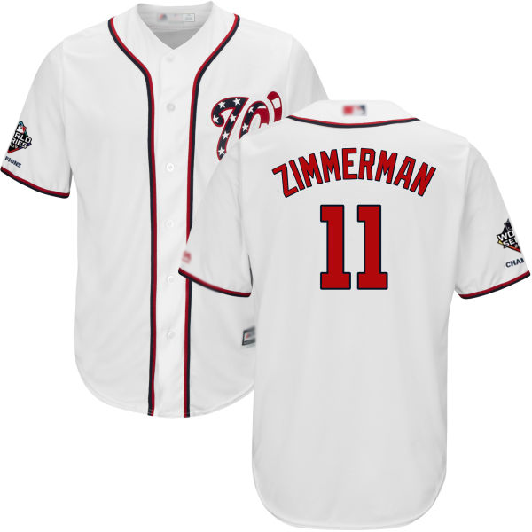 Nationals #11 Ryan Zimmerman White Cool Base 2019 World Series Champions Stitched Youth MLB Jersey