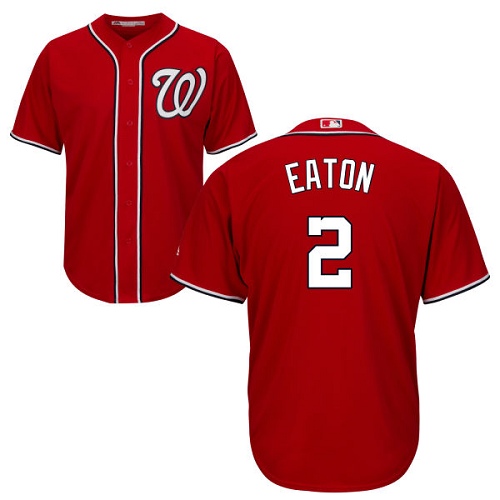 Nationals #2 Adam Eaton Red Cool Base Stitched Youth MLB Jersey