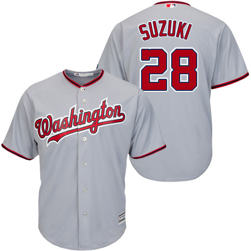 Nationals #28 Kurt Suzuki Grey New Cool Base Stitched Youth MLB Jersey