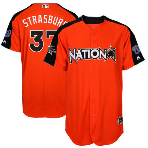 Nationals #37 Stephen Strasburg Orange 2017 All-Star National League Stitched Youth MLB Jersey