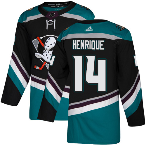 Adidas Ducks #14 Adam Henrique Black/Teal Alternate Authentic Youth Stitched NHL Jersey