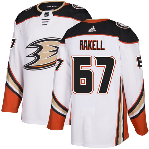 Adidas Ducks #67 Rickard Rakell White Road Authentic Youth Stitched NHL Jersey