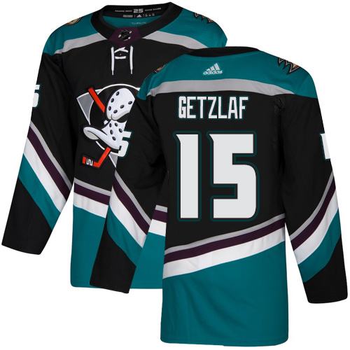 Adidas Ducks #15 Ryan Getzlaf Black/Teal Alternate Authentic Youth Stitched NHL Jersey