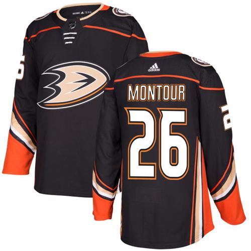 Adidas Ducks #26 Brandon Montour Black Home Authentic Youth Stitched NHL Jersey