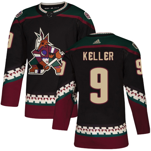 Adidas Coyotes #9 Clayton Keller Black Alternate Authentic Stitched Youth NHL Jersey