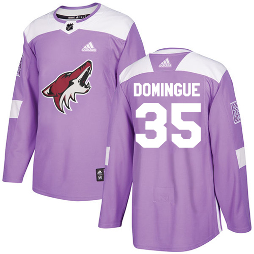 Adidas Coyotes #35 Louis Domingue Purple Authentic Fights Cancer Stitched Youth NHL Jersey