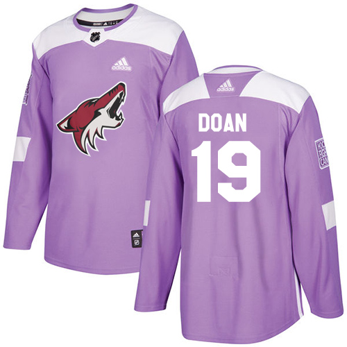 Adidas Coyotes #19 Shane Doan Purple Authentic Fights Cancer Stitched Youth NHL Jersey