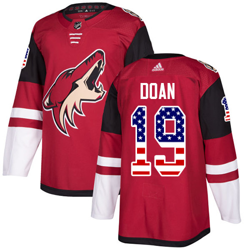Adidas Coyotes #19 Shane Doan Maroon Home Authentic USA Flag Stitched Youth NHL Jersey