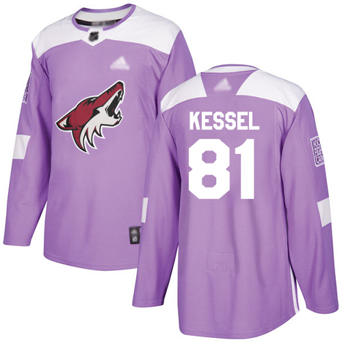 Adidas Coyotes #81 Phil Kessel Purple Authentic Fights Cancer Stitched Youth NHL Jersey
