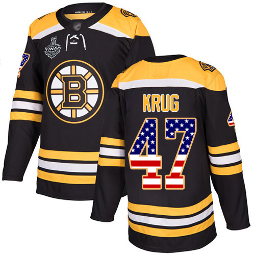 Adidas Bruins #47 Torey Krug Black Home Authentic USA Flag Stanley Cup Final Bound Youth Stitched NHL Jersey