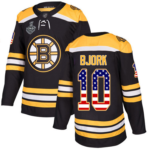 Adidas Bruins #10 Anders Bjork Black Home Authentic USA Flag Stanley Cup Final Bound Youth Stitched NHL Jersey