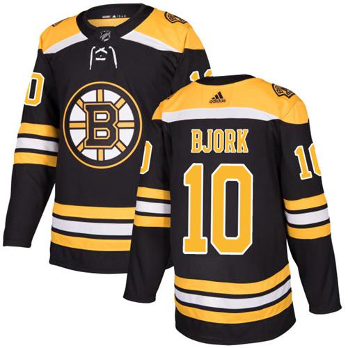 Adidas Bruins #10 Anders Bjork Black Home Authentic Youth Stitched NHL Jersey