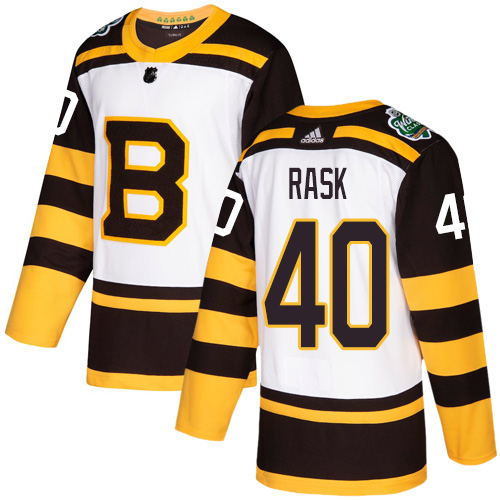 Adidas Bruins #40 Tuukka Rask White Authentic 2019 Winter Classic Youth Stitched NHL Jersey