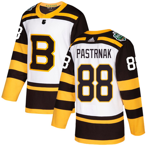 Adidas Bruins #88 David Pastrnak White Authentic 2019 Winter Classic Youth Stitched NHL Jersey