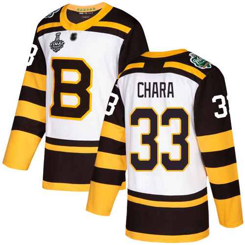 Adidas Bruins #33 Zdeno Chara White Authentic 2019 Winter Classic Stanley Cup Final Bound Youth Stitched NHL Jersey